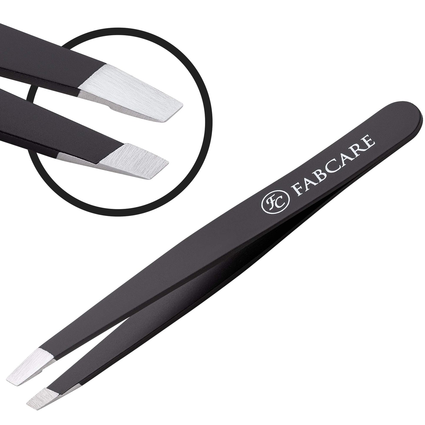 Professional Slanted Tweezer – Precision Hair Removal Tool with Anti-Slip Grip and Carry Case, Single Piece
