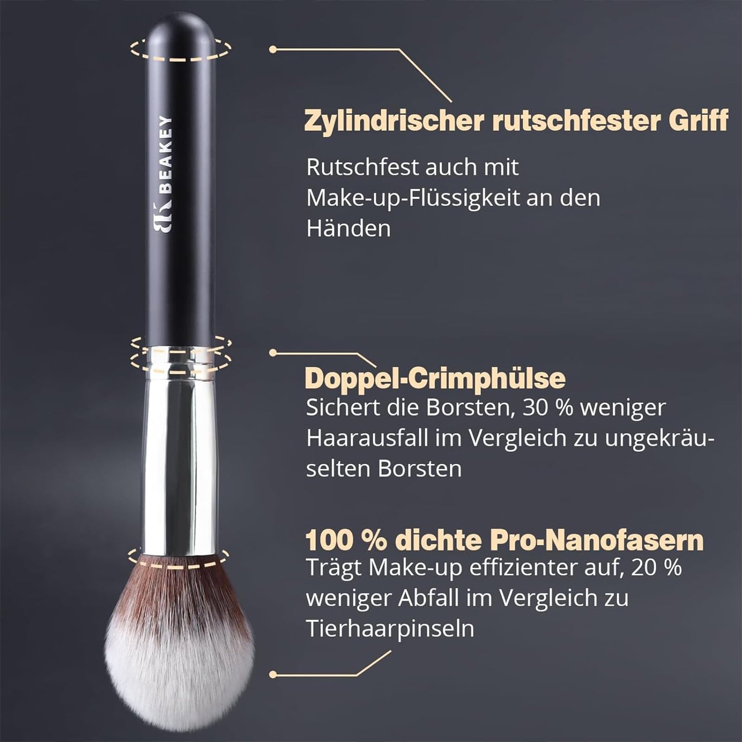 Professional Makeup Brush Set – 10 Brushes + 2 Sponges for Foundation, Powder, Eyeshadow, Blush, Silver Handles
