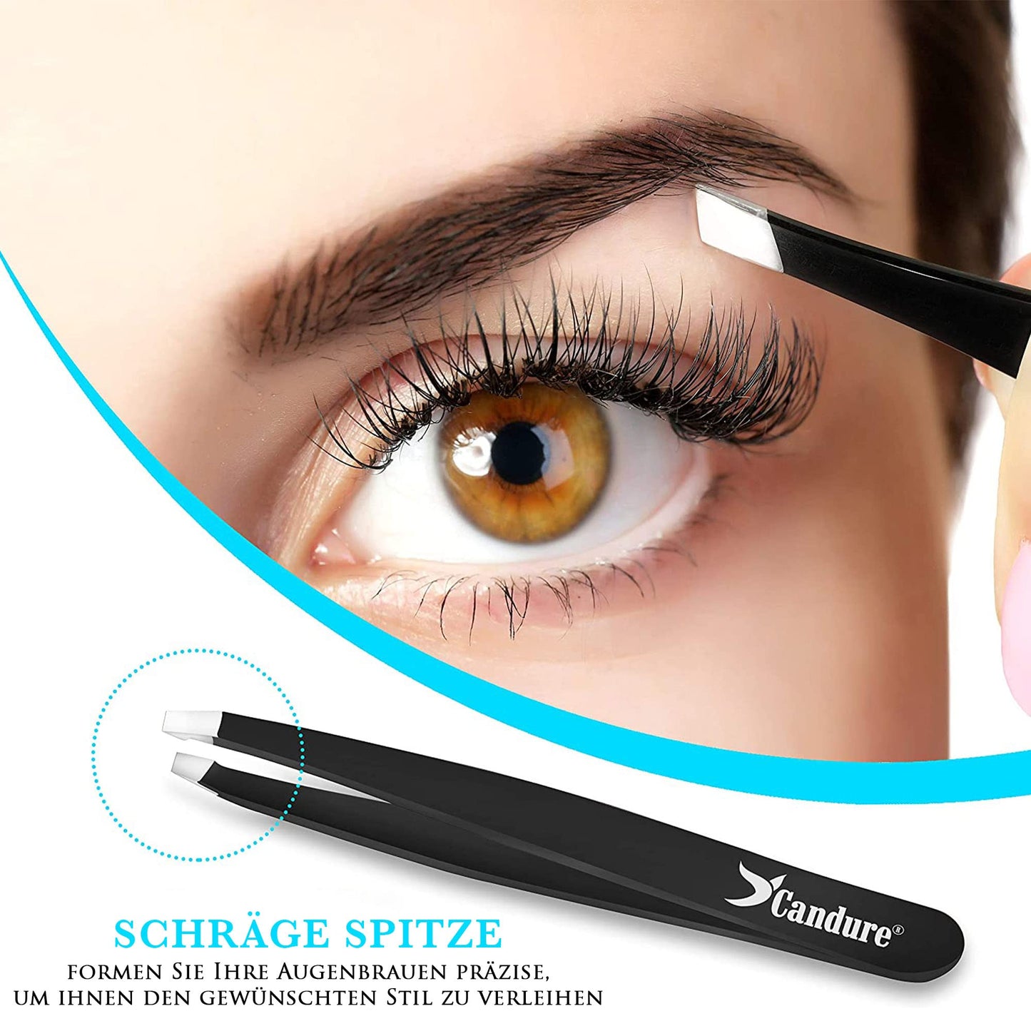 Eyebrow Tweezers Set – 4 Stainless Steel Precision Tweezers for Hair Removal, Blackheads and Ingrown Hairs