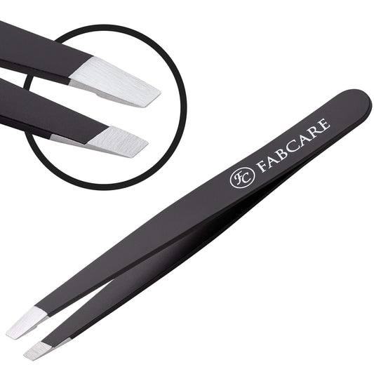 Professional Slanted Tweezer – Precision Hair Removal Tool with Anti-Slip Grip and Carry Case, Single Piece