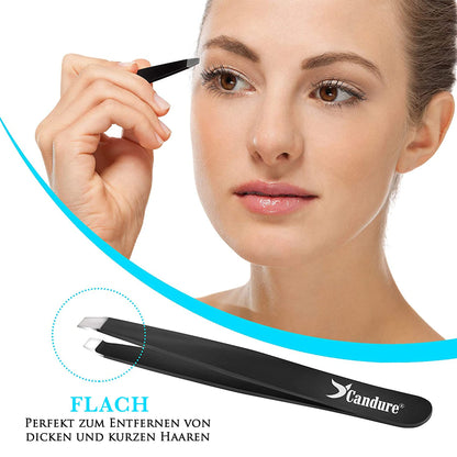 Eyebrow Tweezers Set – 4 Stainless Steel Precision Tweezers for Hair Removal, Blackheads and Ingrown Hairs