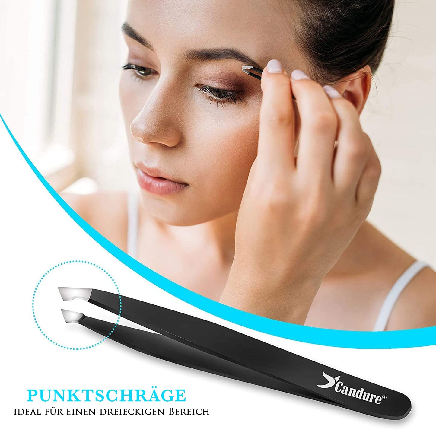Eyebrow Tweezers Set – 4 Stainless Steel Precision Tweezers for Hair Removal, Blackheads and Ingrown Hairs