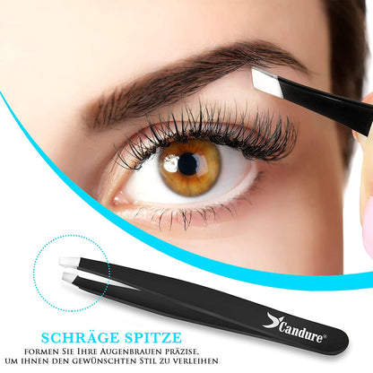 Eyebrow Tweezers Set – 4 Stainless Steel Precision Tweezers for Hair Removal, Blackheads and Ingrown Hairs