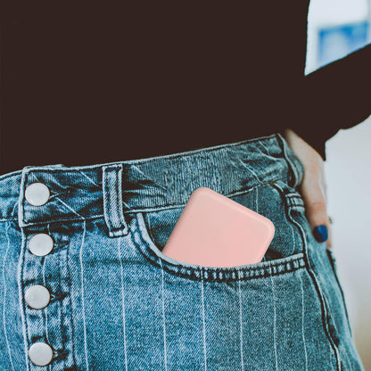 LED Compact Travel Mirror – Folding Pocket Makeup Mirror with 1x/3x Magnification and Built-In Lighting, Pink